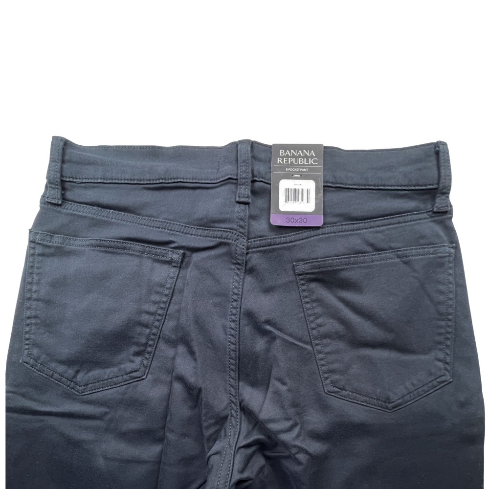 NWT‎ Banana Republic Mens 30x30 5 Pocket Flat Front Slim Fit Stretch Pant Black - Picture 7 of 10